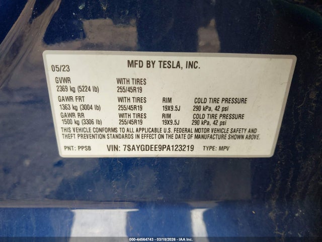 2023 TESLA MODEL Y 7SAYGDEE9PA123219 Photo 8