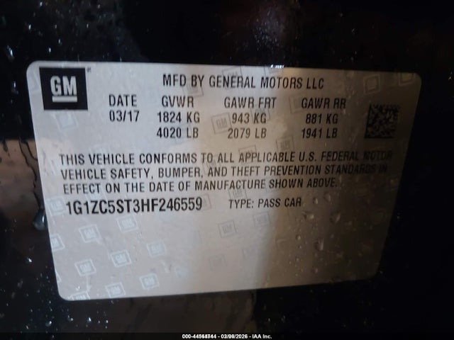 1G1ZC5ST3HF246559 Chevrolet Malibu 1fl
