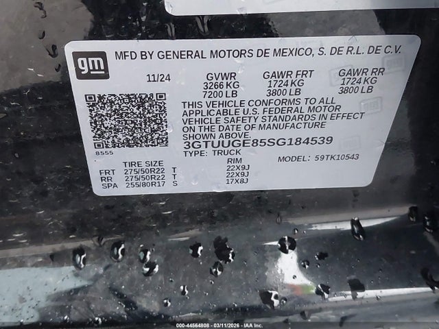 3GTUUGE85SG184539 GMC Sierra 1500 4wd Short Box Denali