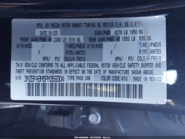 2023 MAZDA MAZDA3 3MZBPABM6PM359304 Photo 8