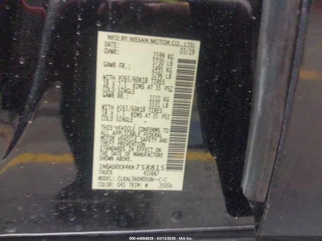 Nissan Frontier Sl 2019 1N6AD0ER4KN758815 Image 9