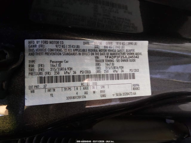 2018 FORD FOCUS 1FADP3F25JL245342 Photo 8