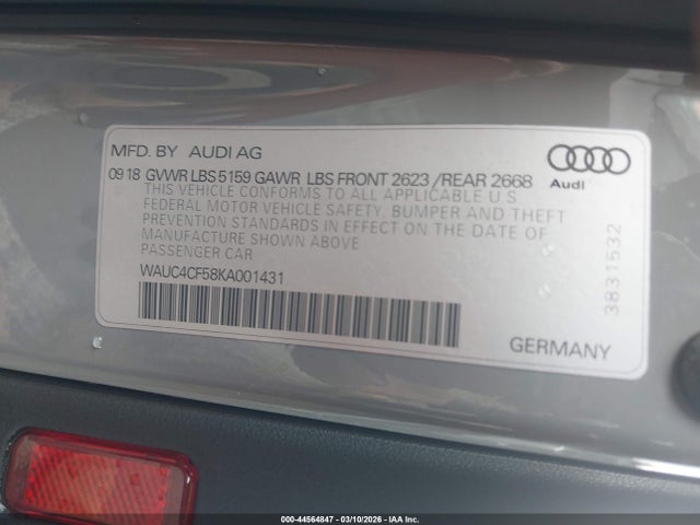 WAUC4CF58KA001431 Audi S5 3.0t Premium