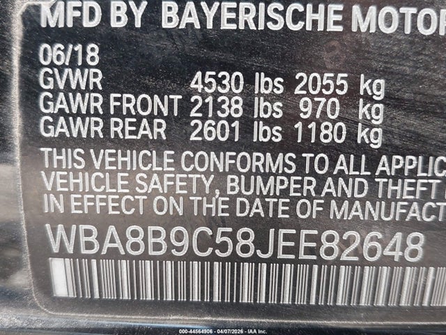 Продаж на аукціоні авто 2018 Bmw 330i, vin: WBA8B9C58JEE82648, номер лоту: 44564906