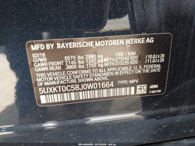 Продажа на аукционе авто 2018 Bmw X5 Edrive Xdrive40e Iperformance, vin: 5UXKT0C58J0W01664, номер лота: 44564909