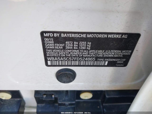 Aukcja sprzedaży 2015 Bmw 528i, vin: WBA5A5C57FD524865, numer aukcji: 44564913