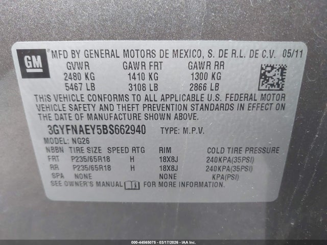 2011 CADILLAC SRX 3GYFNAEY5BS662940 Photo 8