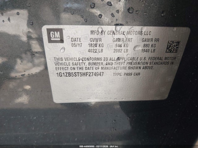 Chevrolet MALIBU LS 2017 1G1ZB5ST5HF274947 Image 9