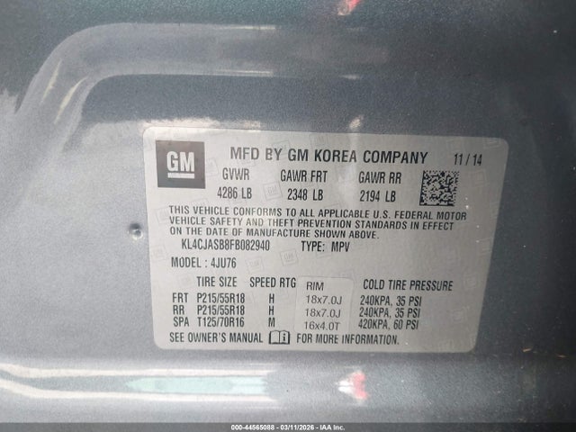 Продаж на аукціоні авто 2015 Buick Encore, vin: KL4CJASB8FB082940, номер лоту: 44565088