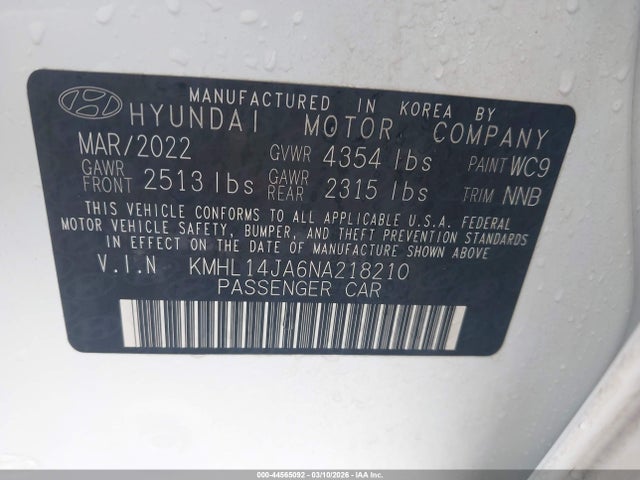 2022 HYUNDAI SONATA KMHL14JA6NA218210 Photo 8