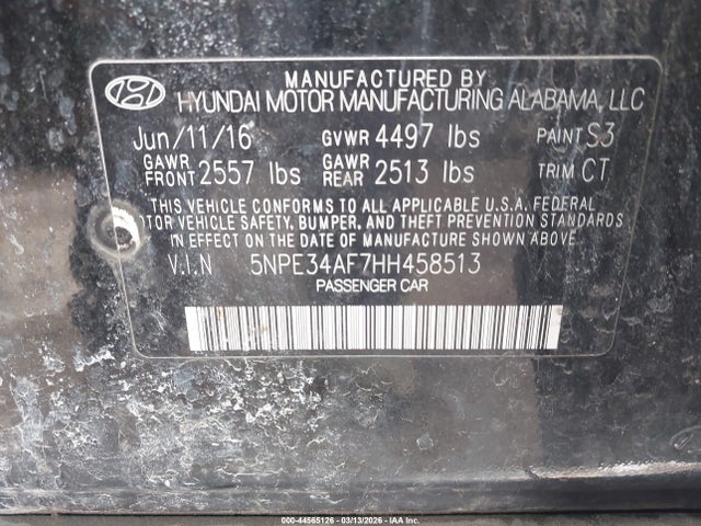 Продаж на аукціоні авто 2017 Hyundai Sonata Sport, vin: 5NPE34AF7HH458513, номер лоту: 44565126
