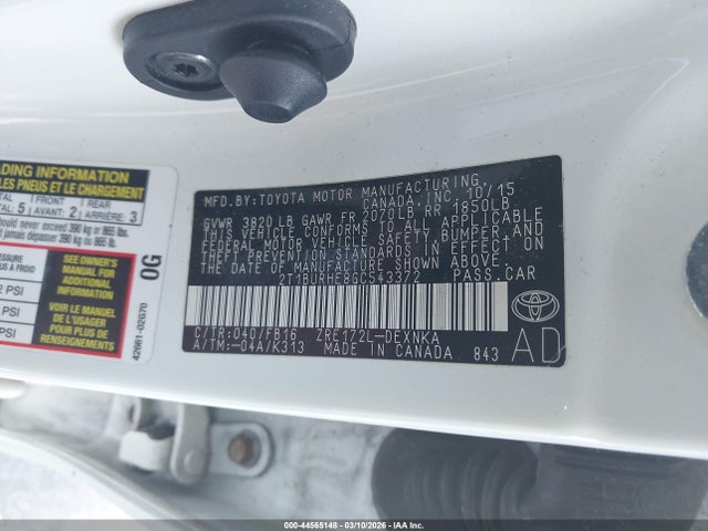 2016 Toyota Corolla Le მანქანა იყიდება აუქციონზე, vin: 2T1BURHE8GC543372, აუქციონის ნომერი: 44565148