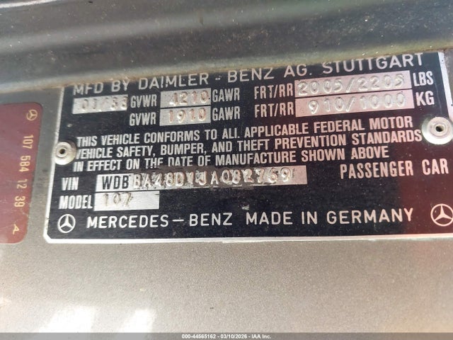 1988 MERCEDES-BENZ 560 WDBBA48D1JA082769 Photo 8