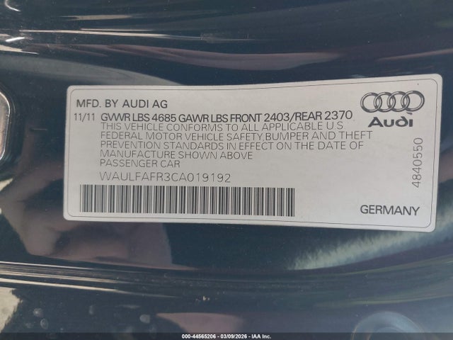 2012 AUDI A5 WAULFAFR3CA019192 Photo 8