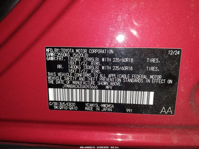 Toyota BZ4X XLE 2025 JTMABACA3SA093666 Image 9