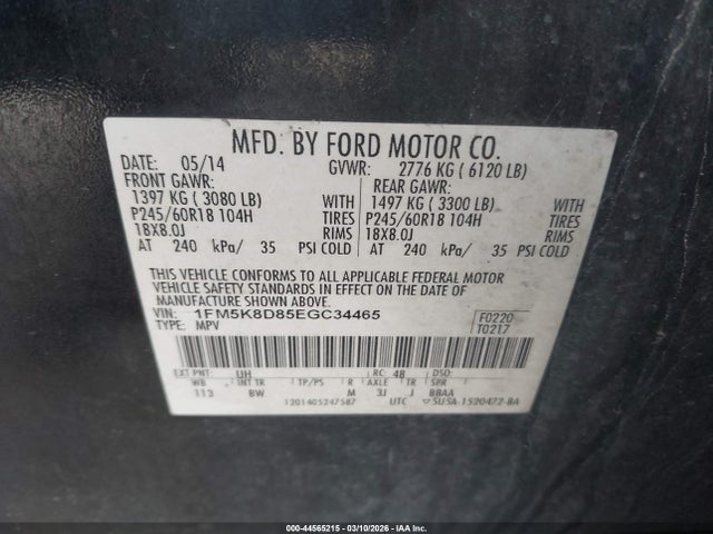 Ford EXPLORER XLT 2014 1FM5K8D85EGC34465 Image 17