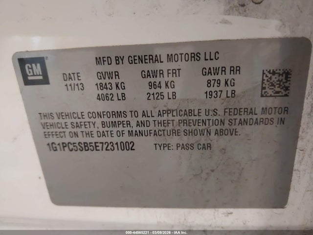 Chevrolet Cruze 1lt Auto 2014 1G1PC5SB5E7231002 Image 9