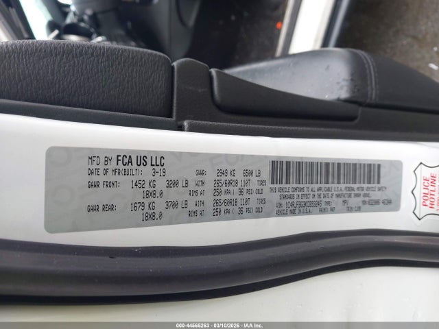 Aukcja sprzedaży 2019 Jeep Grand Cherokee Limited 4x4, vin: 1C4RJFBG3KC693245, numer aukcji: 44565263
