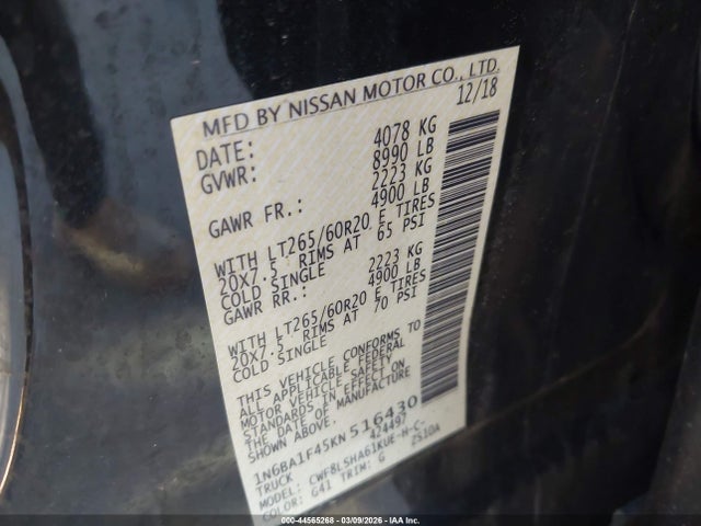 2019 NISSAN TITAN XD 1N6BA1F45KN516430 Photo 8