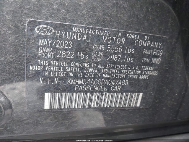 Продаж на аукціоні авто 2023 Hyundai Ioniq 6 Limited, vin: KMHM54AC0PA047483, номер лоту: 44565314