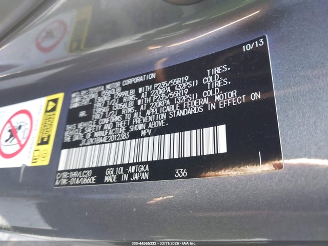 Продажа на аукционе авто 2014 Lexus Rx 350, vin: JTJZK1BA4E2012383, номер лота: 44565332