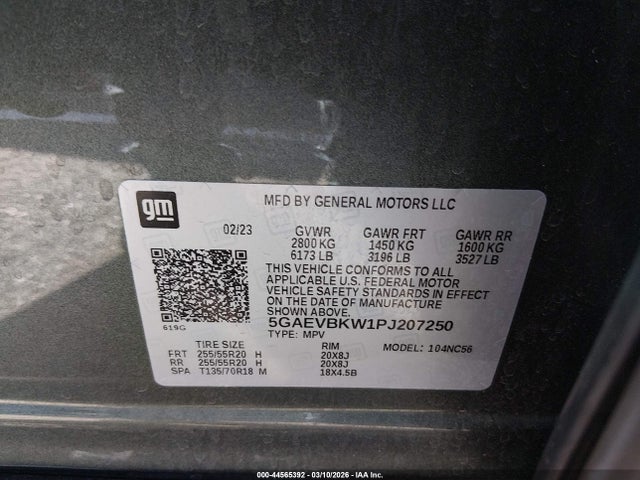 2023 Buick Enclave Premium Awd მანქანა იყიდება აუქციონზე, vin: 5GAEVBKW1PJ207250, აუქციონის ნომერი: 44565392