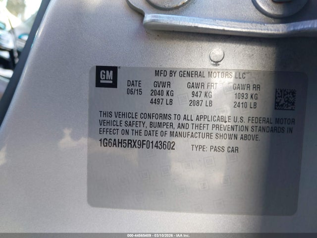 Продажа на аукционе авто 2015 Cadillac Ats Luxury, vin: 1G6AH5RX9F0143602, номер лота: 44565409