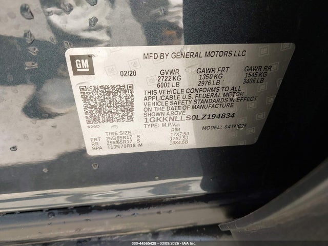 1GKKNLLS0LZ194834 GMC Acadia Awd At4