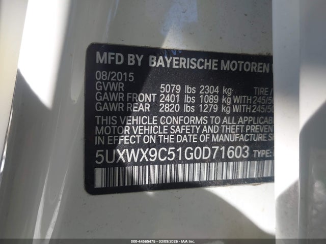 2016 BMW X3 5UXWX9C51G0D71603 Photo 8