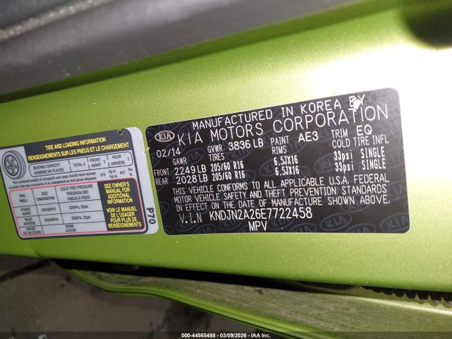 KIA Soul 2014 KNDJN2A26E7722458 Image 9
