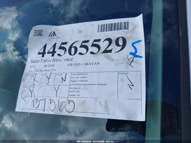 2C4RDGCG9ER357588 Dodge Grand Caravan Sxt