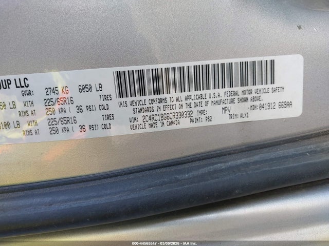 Продажа на аукционе авто 2012 Chrysler Town & Country Touring, vin: 2C4RC1BG6CR330332, номер лота: 44565547