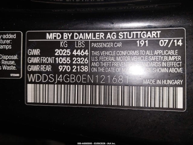 WDDSJ4GB0EN121681 Mercedes-Benz CLA 250 4MATIC