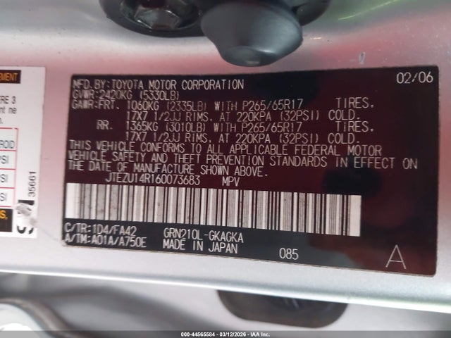 2006 TOYOTA 4RUNNER JTEZU14R160073683 Photo 8