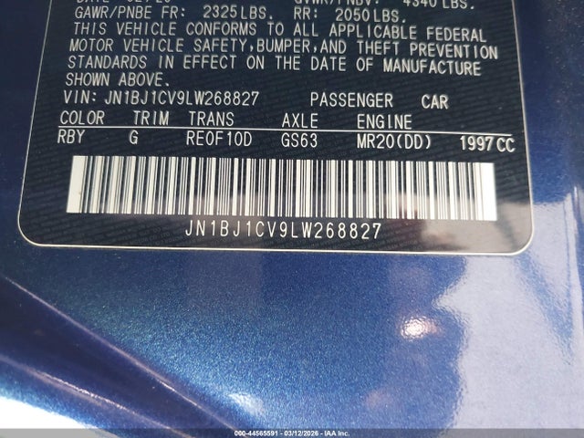 JN1BJ1CV9LW268827 Nissan Rogue Sport S Fwd Xtronic Cvt