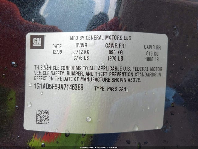 2010 CHEVROLET COBALT 1G1AD5F59A7146388 Photo 8