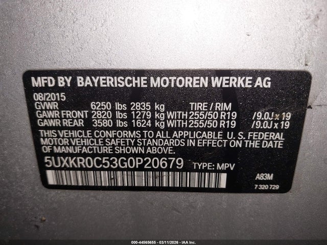 2016 BMW X5 5UXKR0C53G0P20679 Photo 8