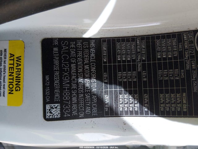 2021 LAND ROVER DISCOVERY SPORT SALCJ2FX9MH887334 Photo 8