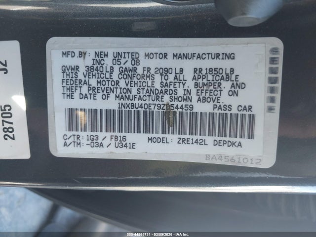 2009 TOYOTA COROLLA 1NXBU40E79Z054459 Photo 8