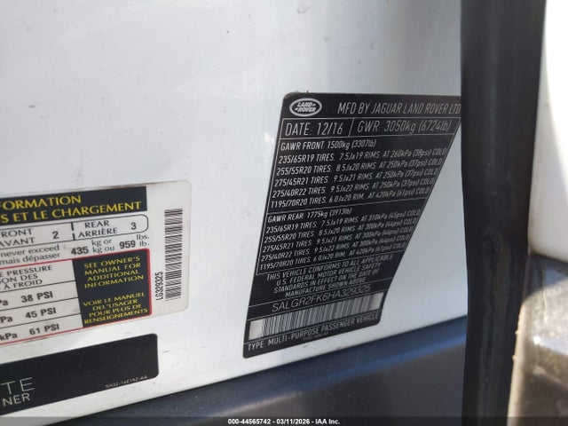 2017 LAND ROVER RANGE ROVER SALGR2FK6HA329325 Photo 8