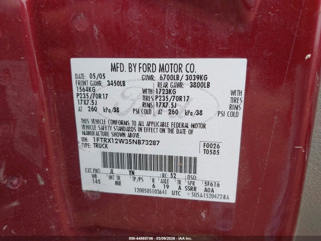 2005 FORD F-150 1FTRX12W35NB73287 Photo 8