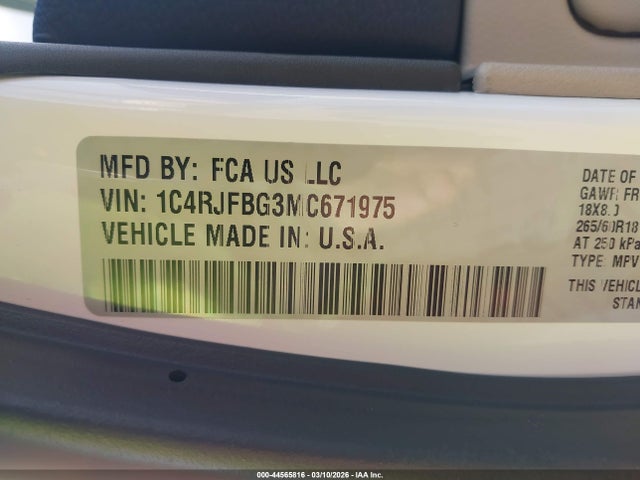 2021 JEEP GRAND CHEROKEE 1C4RJFBG3MC671975 Photo 8