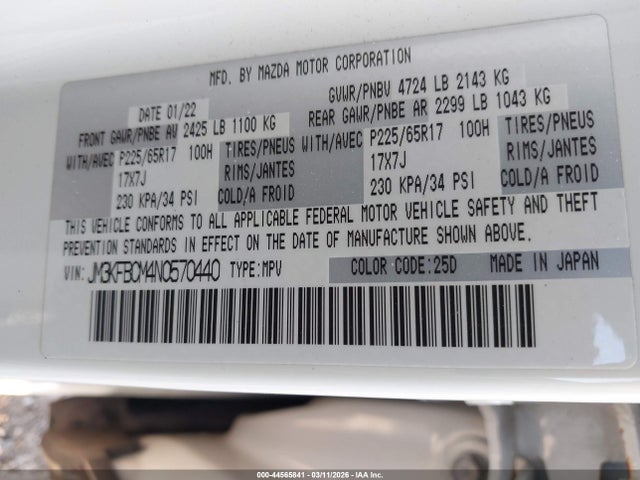 2022 MAZDA CX-5 JM3KFBCM4N0570440 Photo 8