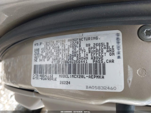 2004 TOYOTA AVALON 4T1BF28B64U356441 Photo 8