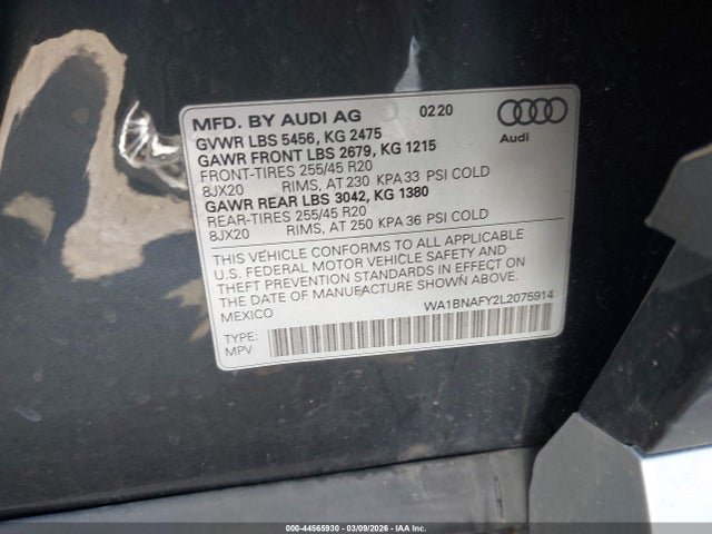 2020 AUDI Q5 WA1BNAFY2L2075914 Photo 8