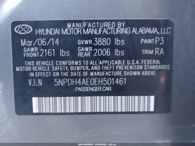 Hyundai ELANTRA SE 2014 5NPDH4AE0EH501461 Image 9