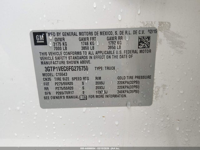 2015 GMC SIERRA 1500 3GTP1VEC6FG276750 Photo 8