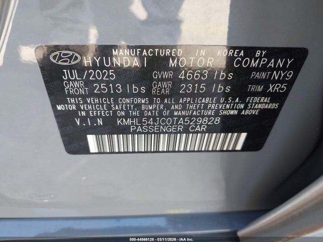 Aukcja sprzedaży 2026 Hyundai Sonata N Line, vin: KMHL54JC0TA529828, numer aukcji: 44566128