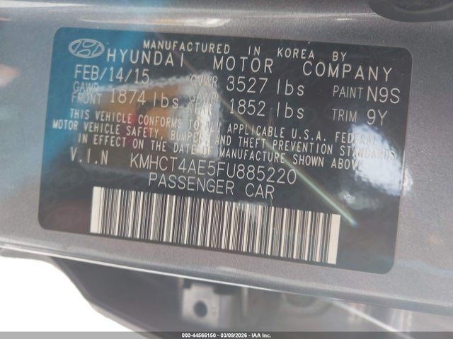 Hyundai ACCENT GLS 2015 KMHCT4AE5FU885220 Image 9