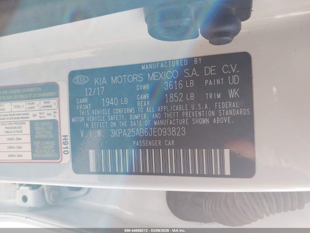 2018 KIA RIO 3KPA25AB6JE093823 Photo 8